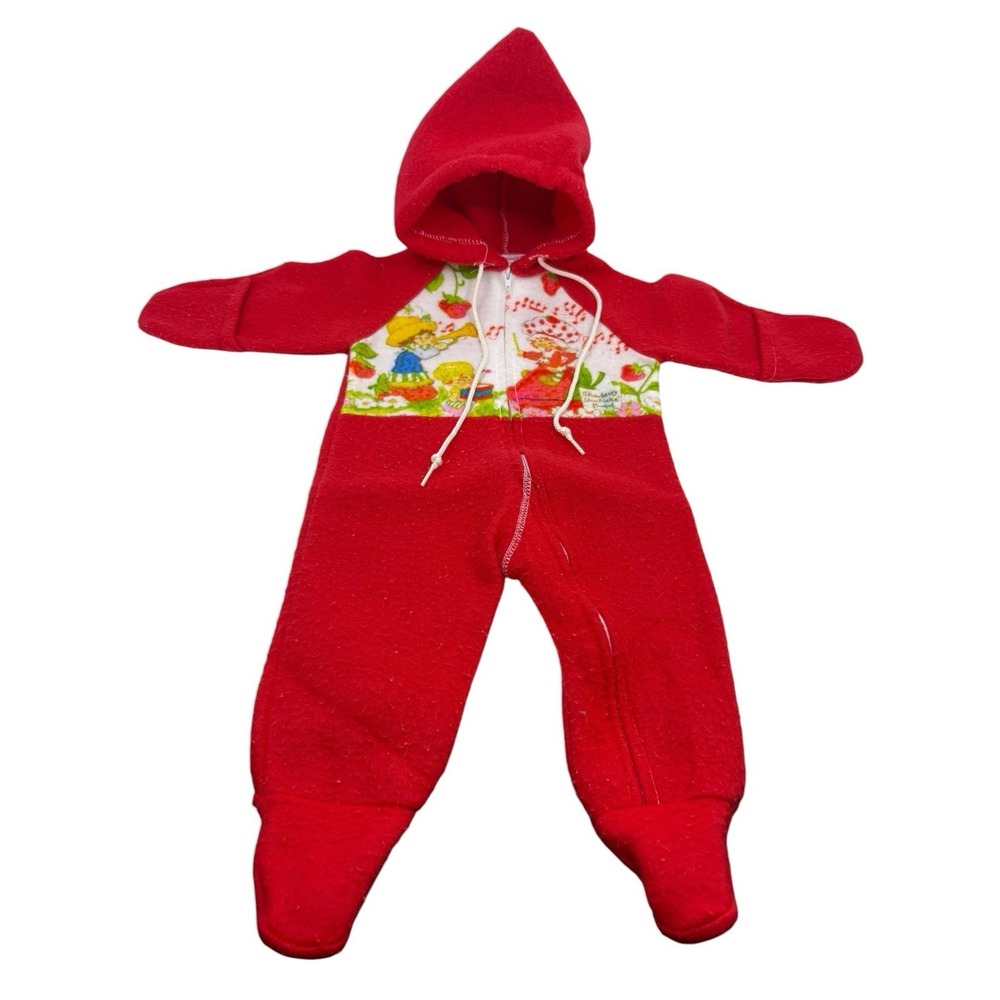 Vintage Sears Red Strawberry Shortcake Baby Outfit 0-9 Mo